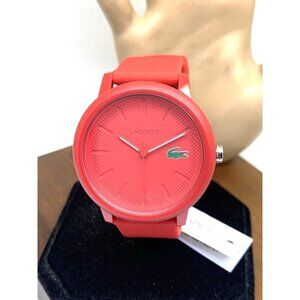 Lacoste Men's Watch 2011173 Quartz Red Dial Rubber Strap 42mm